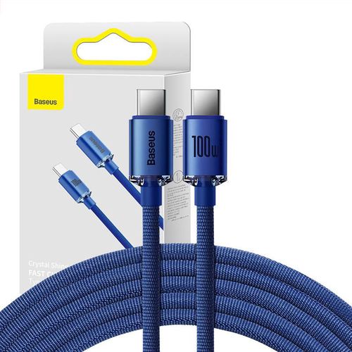 Baseus Crystal Shine cable USB-C to USB-C, 100W, 2m (blue), Baseus CAJY000703