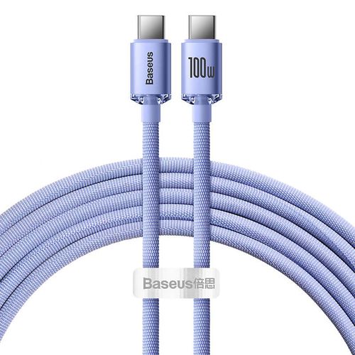 Baseus Crystal Shine cable USB-C to USB-C, 100W, 2m (purple), Baseus CAJY000705