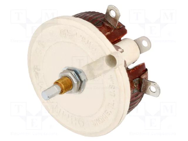Potentiometer: shaft; single turn; 10Ω; 100W; 6.35mm; wirewound OHMITE RKS10RE