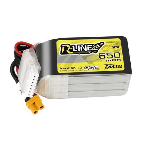 Battery Tattu R-Line 650mAh 22,2V 95C 6S1P XT30U-F, Tattu TAA6506S95XT3