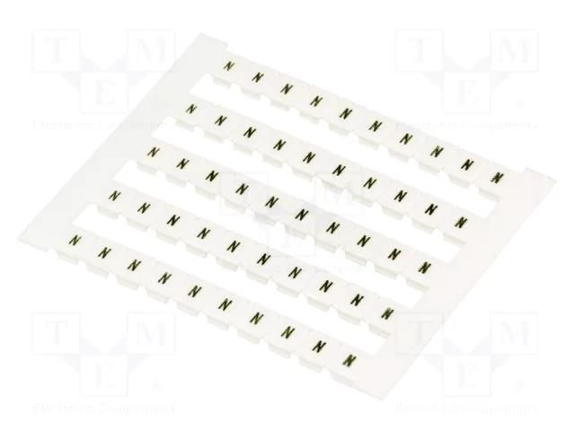 Marker; horizontal; white; 5mm; Marking: N WEIDMÜLLER DEK5-GW-N