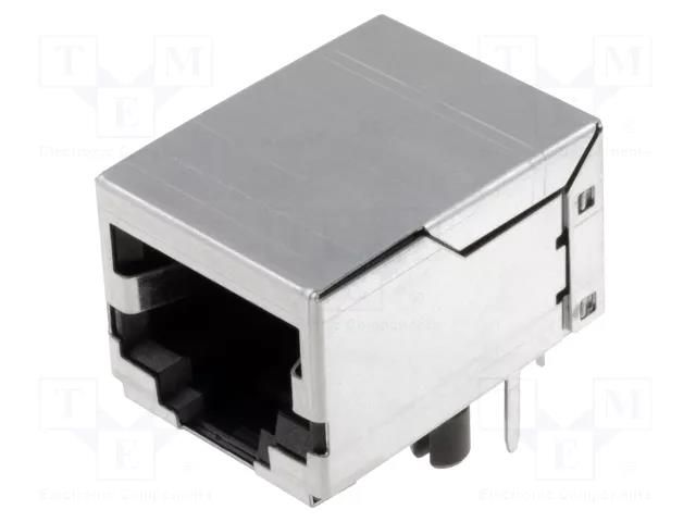 Connector: RJ45; socket; PIN: 8; Cat: 5e; shielded; 8p8c; on PCBs; THT BEL FUSE SS-7188S-A-NF