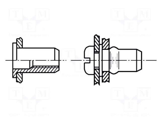 Rivet nuts; M4; steel; Plating: zinc; BN 4575; Ømount.hole: 6.1mm BOSSARD B4/3/BN4575