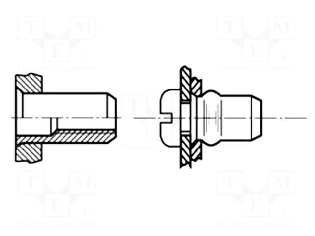 Rivet nuts; M10; steel; Plating: zinc; BN 4577; Ømount.hole: 12.5mm BOSSARD B10/6.5/BN4577