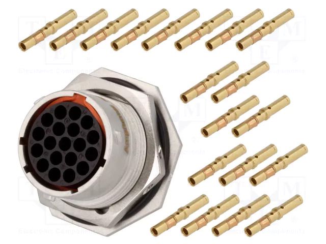 Connector: circular; socket,plug; PIN: 19; female; crimped; RT360 AMPHENOL RT071619SNH-K