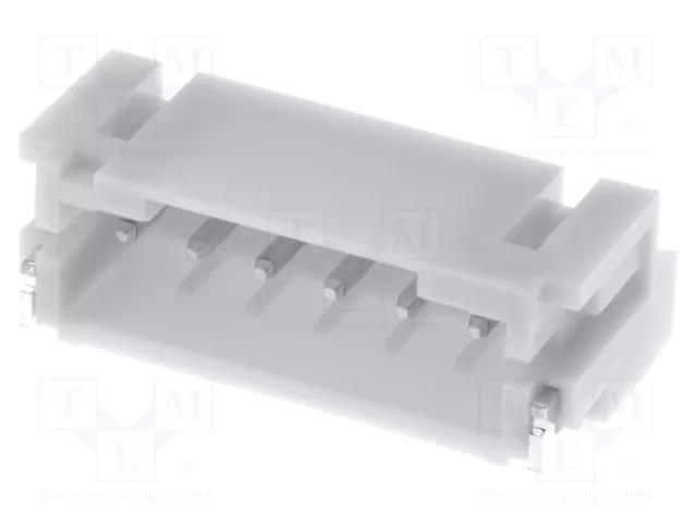 Connector: wire-board; socket; male; PIN: 6; PH; 2A; 100V; horizontal JST S6B-PH-SM4-TB