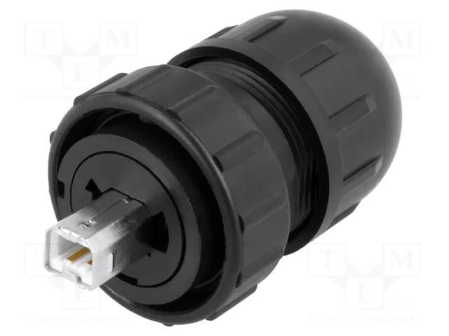 Connector: USB B; plug; Data-Con-X; for cable; straight; USB 2.0 SWITCHCRAFT DCC-USBBB-150