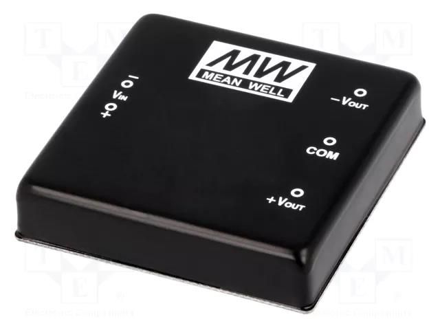 Converter: DC/DC; 15W; Uin: 18÷36VDC; Uout: -12VDC,12VDC; 2"x2"; THT MEAN WELL DKE15B-12