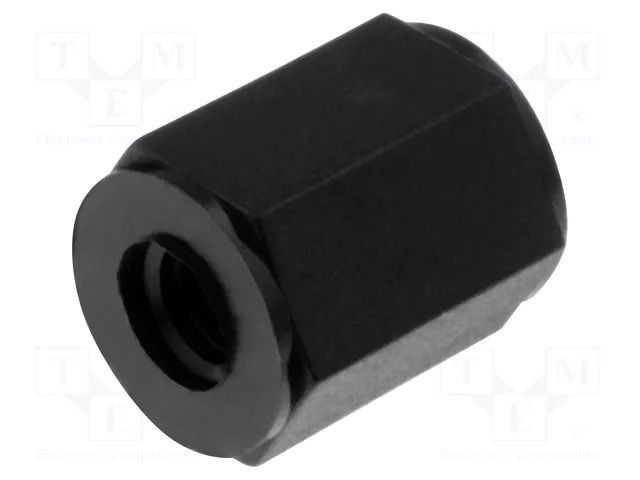 Screwed spacer sleeve; hexagonal; polyamide; M3; L: 35mm; black DREMEC TFF-M3X35/DR185
