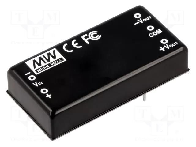 Converter: DC/DC; 5W; Uin: 36÷72VDC; Uout: 12VDC; Uout2: -12VDC; THT MEAN WELL DLW05C-12