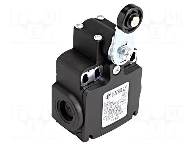Limit switch; lever R 35mm, plastic roller Ø18mm; NO + NC; 10A PIZZATO ELETTRICA FX531