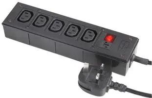 POWER OUTLET STRIP, 10A/250VAC, 5 OUTLET PXD303/050/01/1