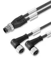 CONNECTOR, PLUG TO 2X RCPT, M12, 3 WAY SAIL-ZW-M12BW-3-3.0V