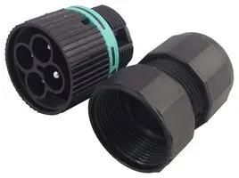 CIRCULAR CONNECTOR, PLUG, 4 WAY, CABLE THB.387.A4A