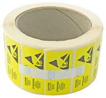 LABEL, ESD CAUTION, 25MM X 50MM, YELLOW 055-0082