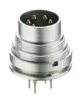 CONNECTOR,CIRCULAR DIN,MALE RECEPTACLE, PCB TERM,  W/LOCK RING AND PCB PINS,IP40 23AH4022 SGR 120