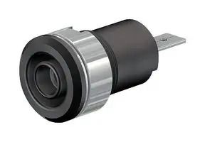 4MM BANANA JACK, PANEL MOUNT, 24 A, 1 KV, NICKEL PLATED CONTACTS, BLACK 23AH8731 23.3070-21