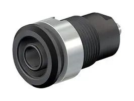 4MM BANANA JACK, 24 A, 1 KV, PANEL MOUNT, SOLDER,  BLACK 23AH8760 49.7049-21.