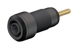 2MM BANANA JACK, PANEL MOUNT, SOLDER, 10 A, 600 V, GOLD PLATED CONTACTS, BLACK 23AH8771 65.3304-21