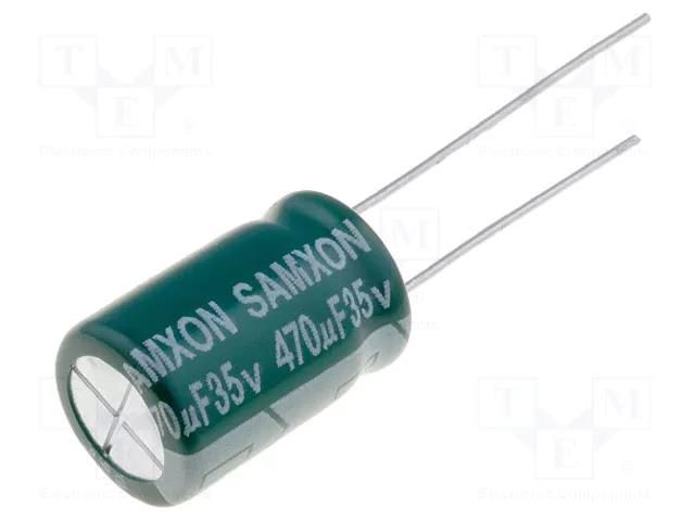 Capacitor: electrolytic; low ESR; THT; 470uF; 35VDC; Ø10x16mm; ±20% SAMXON GF470/35