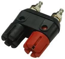 BINDING POST, DBL, 30A, TURRET, BLK/RED 6884