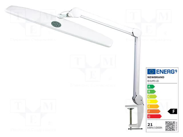 Lamp: bench; 6000-7000K; 1100lm; 21W; 230VAC; white; Arm len: 900mm NEWBRAND NB-RLAMP01-LED