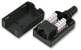 INLINE SOCKET, RJ45, 8P8C, CAT6, BLACK SILBK