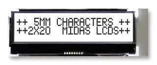 LCD, ALPHA-NUM, 20 X 2, WHITE MCCOG22005A6W-FPTLWI