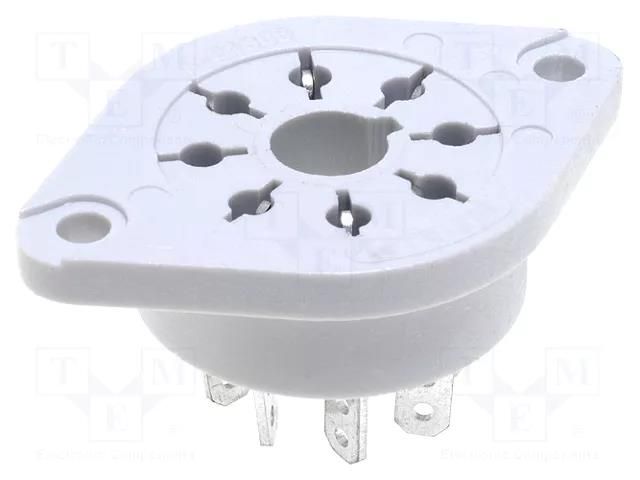 Socket; PIN: 8; 10A; 250VAC; on panel; for soldering; -40÷70°C; R15 RELPOL GOP8