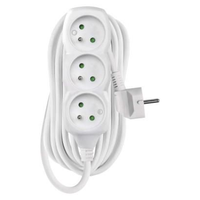 Extension Cord 7 m / 3 sockets / white / PVC / 1 mm2, EMOS P0317 8595025302328