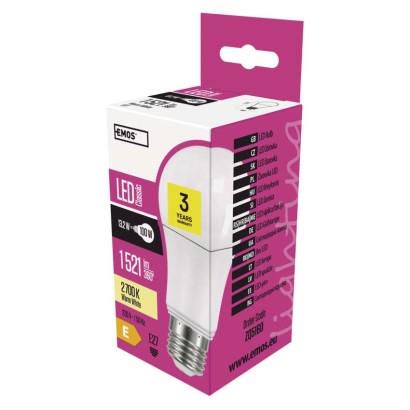 LED Bulb Classic A60 / E27 / 13.2 W (100 W) / 1 521 lm / warm white, EMOS ZQ5160 8592920044773