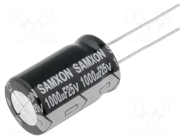 Capacitor: electrolytic; low ESR; THT; 1000uF; 25VDC; Ø10x20mm SAMXON GT1000/25