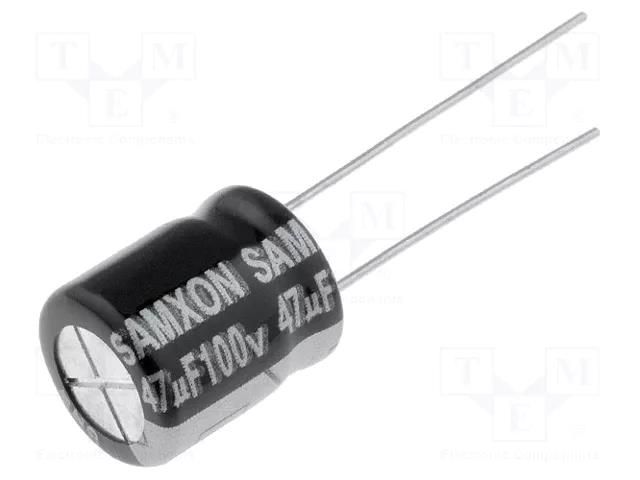 Capacitor: electrolytic; low ESR; THT; 47uF; 100VDC; Ø10x12.5mm SAMXON GT47/100