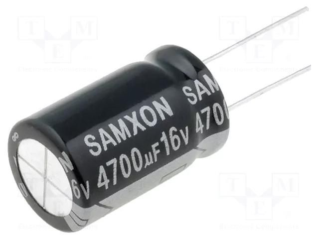 Capacitor: electrolytic; low ESR; THT; 4700uF; 16VDC; Ø16x25mm SAMXON GT4700/16