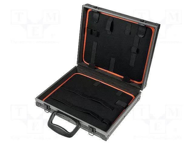 Case; tool case; black; plastic; Body dim: 280x330x80mm GOLDTOOL GT-946