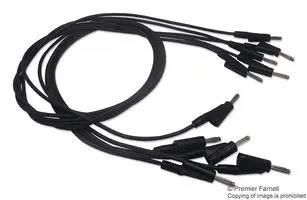 SILICON TEST LEAD SET, BLACK, 1M, PK5. HZ10S