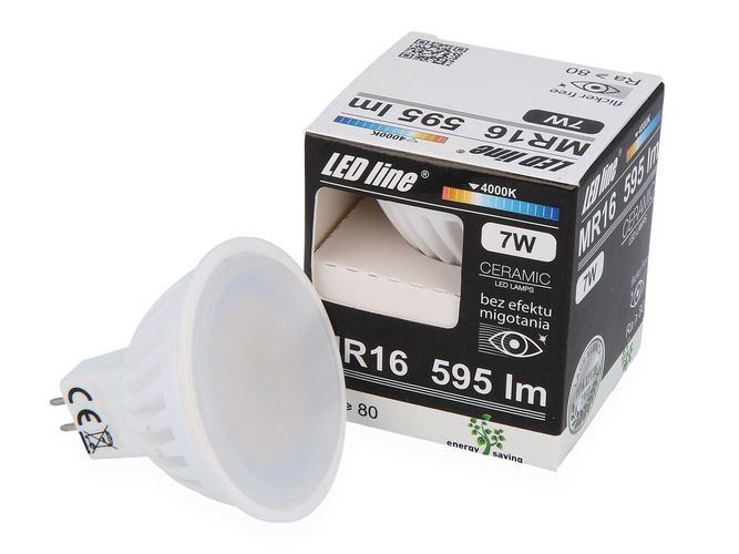 LED lamp GU5.3 (MR16), 10-18V, 7W, 595lm, neutraalne valge 4000K, LED line 247644 5901583247644