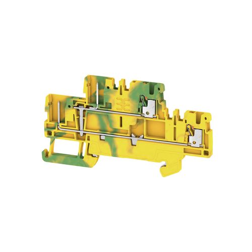 PE terminal, PUSH IN, 1.5 mm², Number of connections: 4, Number of levels: 2, Green/yellow, orange Weidmuller 2485870000 04050118496505