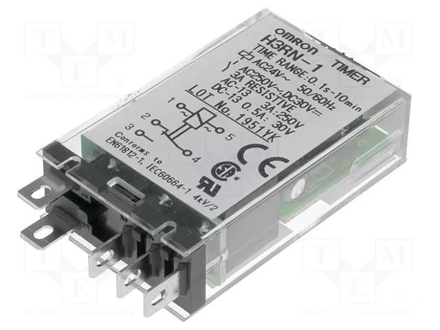 Timer; 0,1s÷10min; SPDT; 250VAC/3A; Usup: 24VAC; H3RN; socket; PIN: 5 OMRON H3RN-1/24VAC