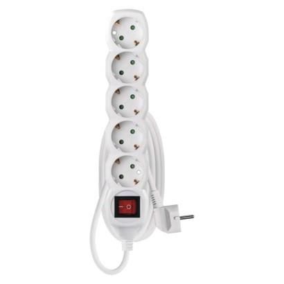 Extension Cord 1,4 m / 5 sockets / white / PVC / 1 mm2, EMOS P1521 8592920136027