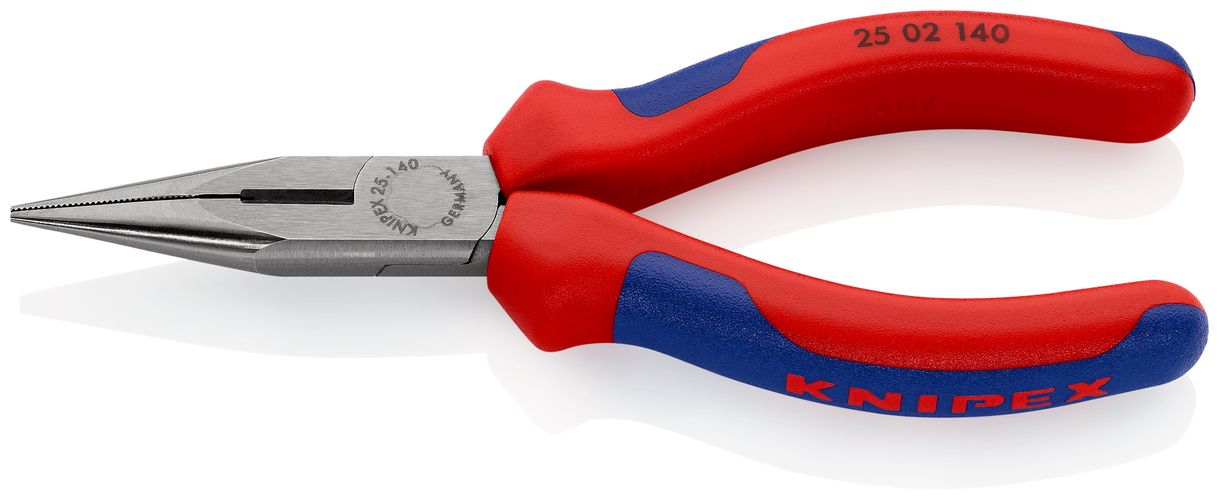 KNIPEX 25 02 140 Snipe Nose Side Cutting Pliers (Radio Pliers) with multi-component handles black atramentized 140 mm 25 02 140 4003773023159