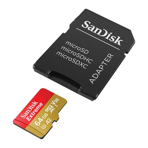 Memory card SANDISK EXTREME microSDXC 64 GB 170/80 MB/s UHS-I U3 (SDSQXAH-064G-GN6MA), SanDisk SDSQXAH-064G-GN6MA