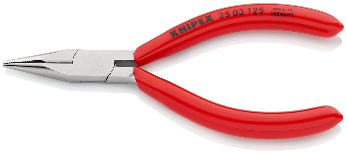 KNIPEX 25 03 125 Snipe Nose Side Cutting Pliers (Radio Pliers) plastic coated chrome-plated 125 mm 25 03 125 4003773043065