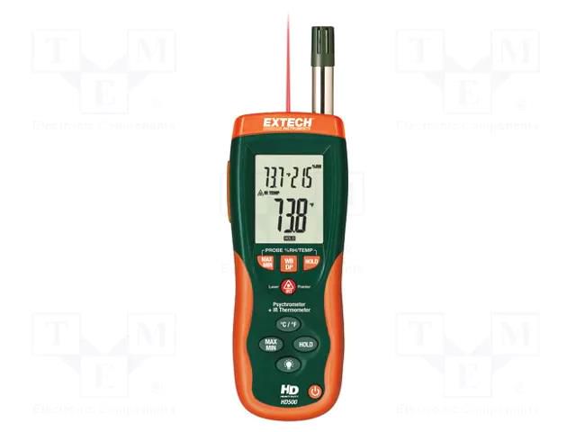Thermo-hygrometer; Non-contact temp.range: -50÷500°C; 30: 1 EXTECH HD500