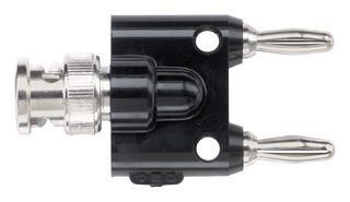 ADAPTER, BNC PLUG-BANANA X 2 PLUG, BLK 1270