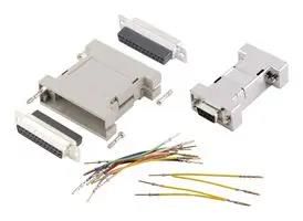 D-SUB ADAPTOR, 9POS, PLUG-RCPT, PLASTIC GA0909MFLGK-RC