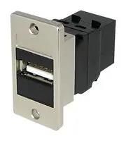 COUPLER, USB 2.0, TYPE A-B, RCPT, BLACK KCUABBKPM