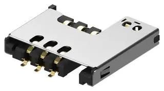 SIM SOCKET CONNECTOR, 6POS, SMT SIM2070-6-1-30-00-A