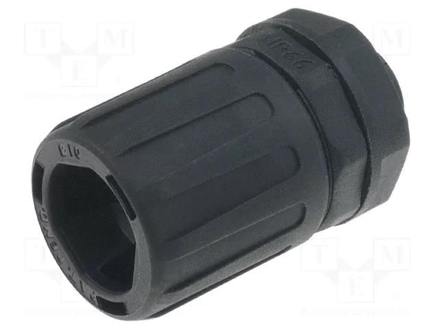 Straight terminal connector; Thread: metric,outside; polyamide HELLERMANNTYTON HG16-S-M16-PA66-B