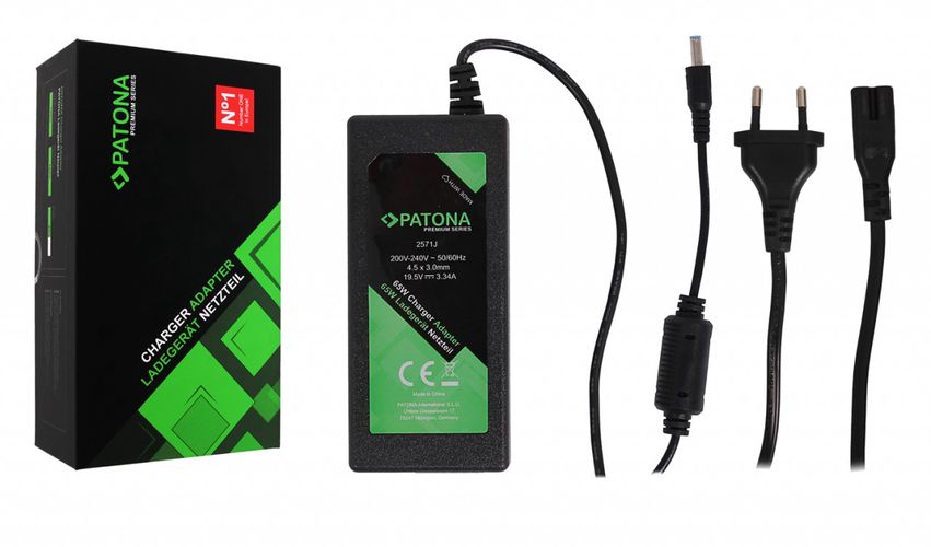 PATONA Premium Charger 19,5V 3,34A 65W f. Dell Inspiron 11 13 14 15 17 XPS 11 12 13, PATONA 2571 4055655211536